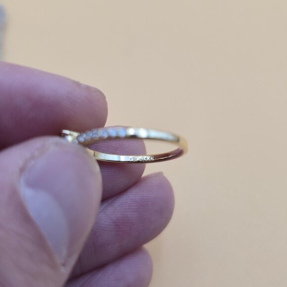 Size 6 Gold Plated Over Sterling Silver Bright Cubic Zirconia Gems Ring A4759 - Picture 6 of 9